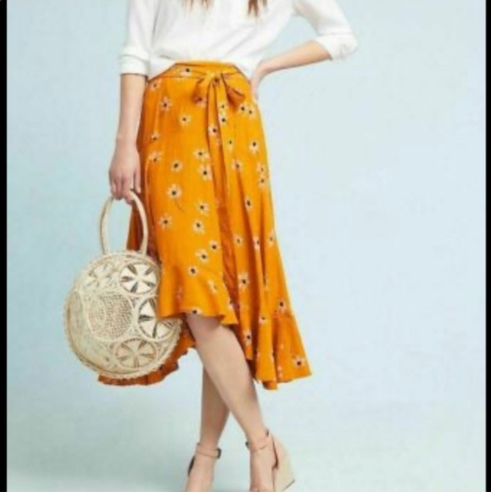 Faithfull The Brand Kamares Floral Midi Skirt in Botanical Print Yellow 6